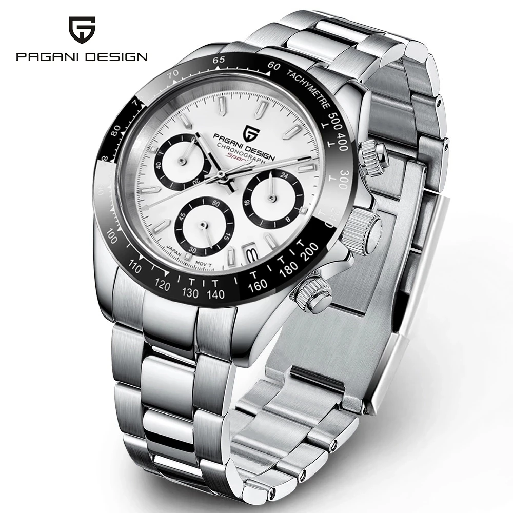 

40mm PAGANI DESIGN New Men's Sports Quartz Watches Sapphire Stainless Steel Waterproof Watch Men Chronograph VK63 Reloj Hombre