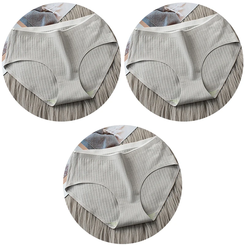 3 adet/takım dikişsiz saf pamuklu külot kadınlar için düşük bel samimi yumuşak nefes külot iç çamaşırı düz renk kadın iç çamaşırı