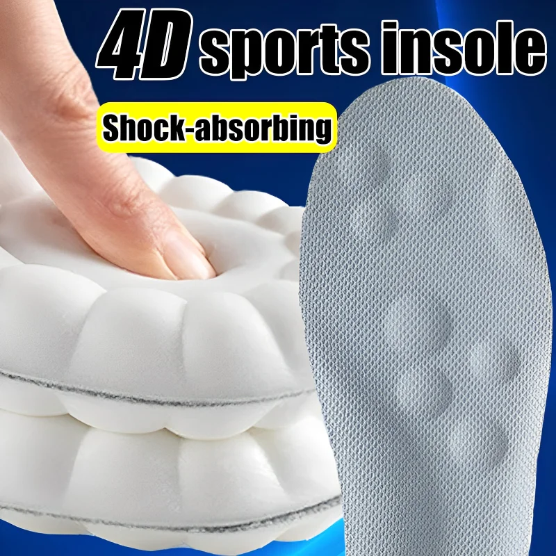 

4D Sports Shoes Insoles Super Soft Running Insole for Feet Shock Absorption Baskets Shoe Sole Arch Support Orthopedic Inserts
