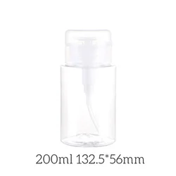 Refillable Push - Top Pump Dispenser Bottles for Cosmetics and Nail Polish Remover (200ml)