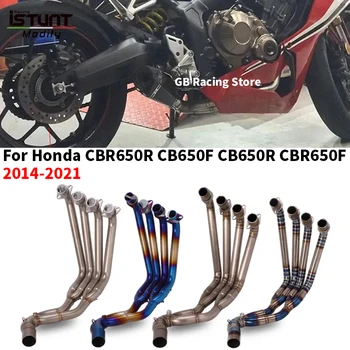 Motorcycle Exhaust Full system Front Mid Link Pipe 50.8mm Espace Moto Slip On For Honda CB650F CB650R CBR650 CBR650F 2014-2022