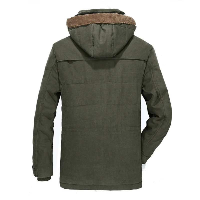 Parka Coat Down Jacket Men Long Winter Coats Down Jackets Hooded Casual Warm Parkas 7XL Male Fit Winter Coats Multi-pocket Cargo Jackets