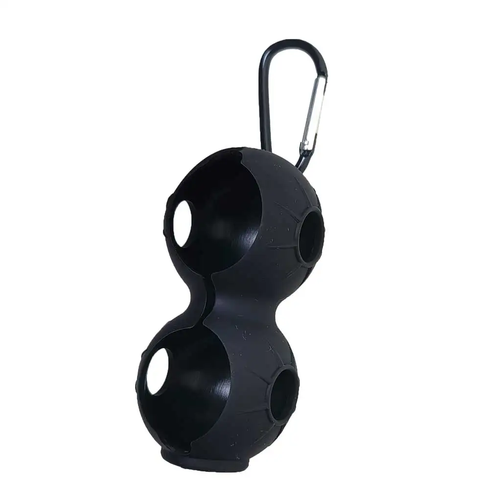Dual Golf Ball Storage Bag Golf Ball Protective Cover Soft Silicone Waist Holder Fall Resistant Keyring Golfing Accessories