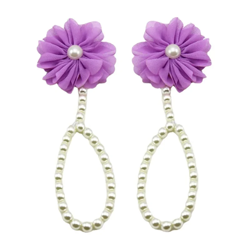 Baby Kids Pearl Anklets Shoe Fashion Jewelry With Flowers Foot Chain Infant Newborn Colorful Barefoot Accessories Cute baby jewelry