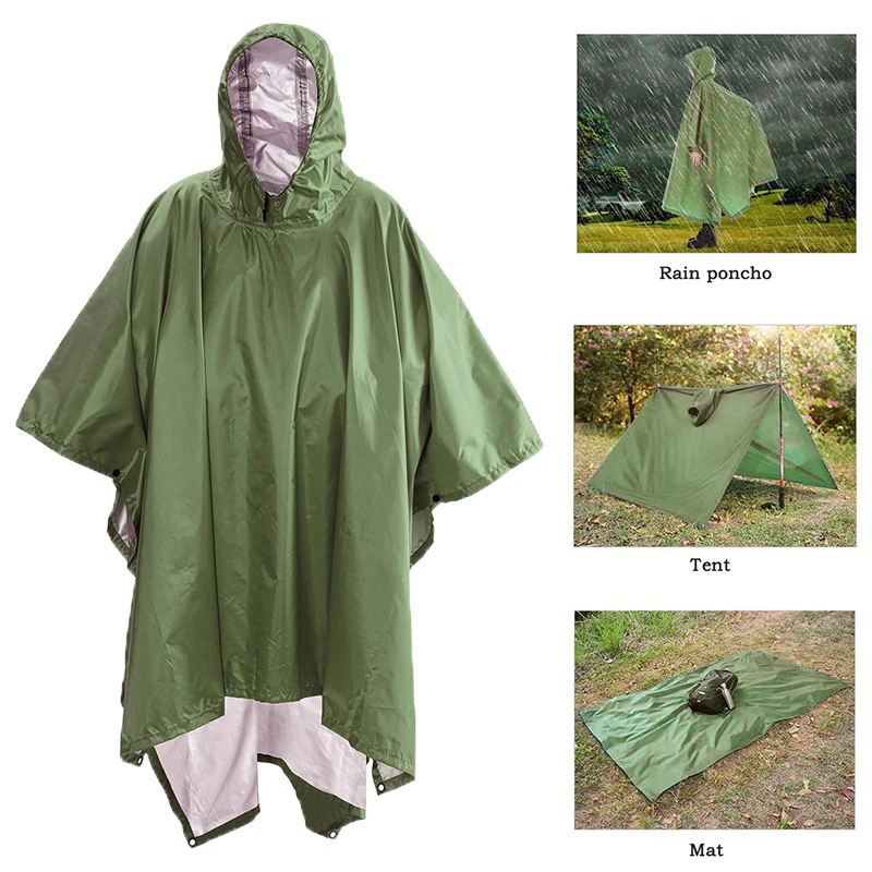 Raincoat Poncho 3 in 1 Multifunctional Outdoor Waterproof for Camping for Men Women