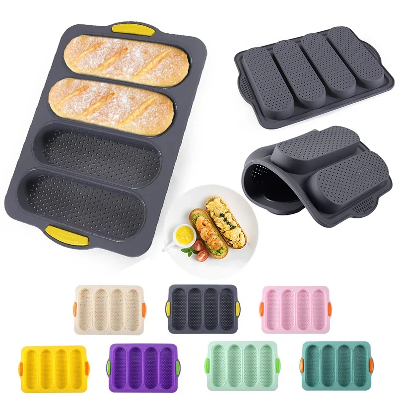 

Baking Mold Restaurant Bread Food Mould Grade Baguette Bake Tray Silicone Anti-scalding Non-stick Oven Tool Kitchen Accessories
