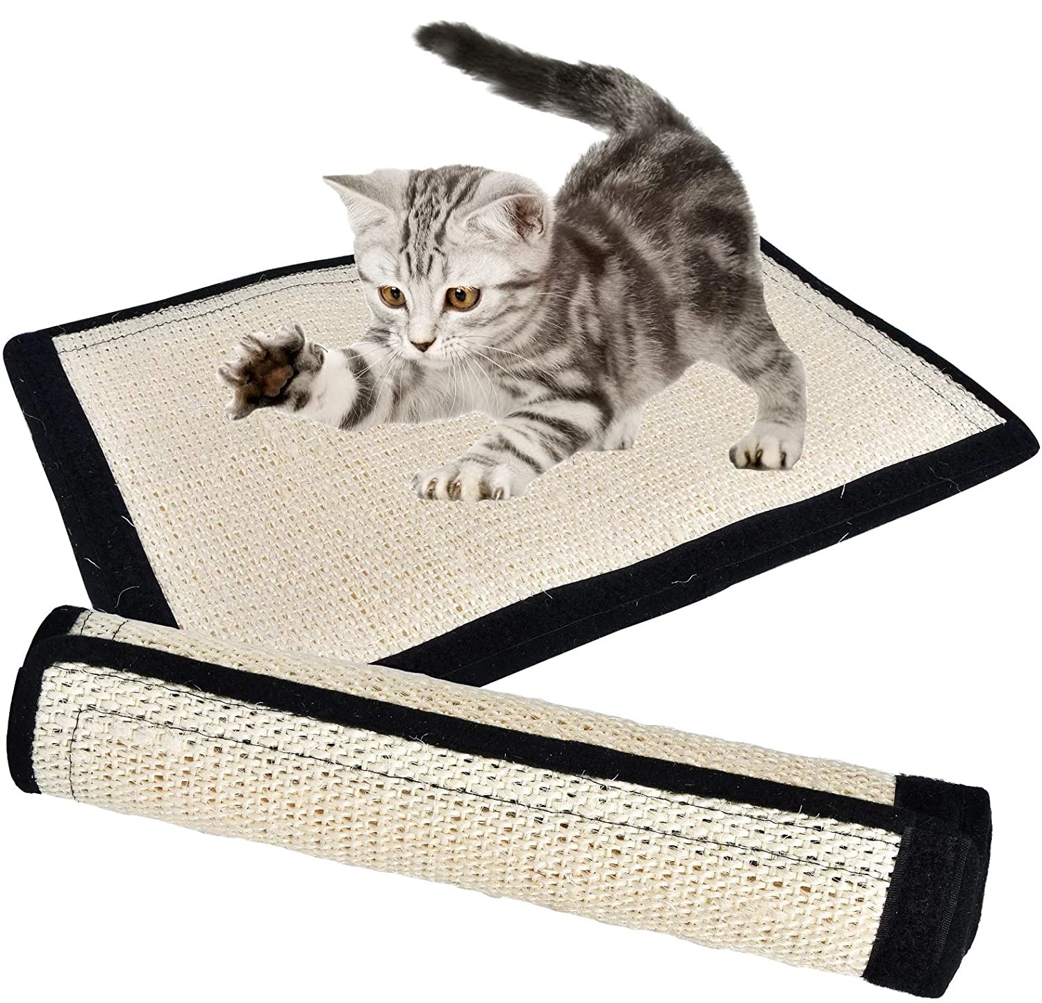 Cat Scratch Pad Sisal Scratcher Mat with Velcro Sharpen Nails Cat Toys