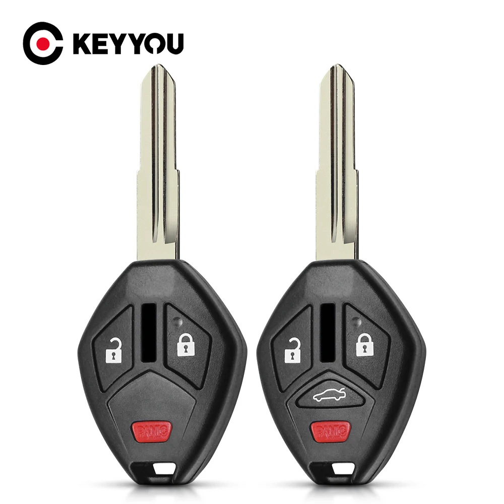

KEYYOU Free Shipping 3/4 Buttons Car Key Case Housing For Mitsubishi Outlander Galant Eclipse Lancer