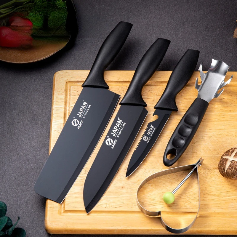 Knife Set, 6-Piece Khaki Professional Kitchen Knife Set for Chef, Super  Sharp Knife Set with Universal Knife Block, Anti-Rust Stainless Steel  Kitchen