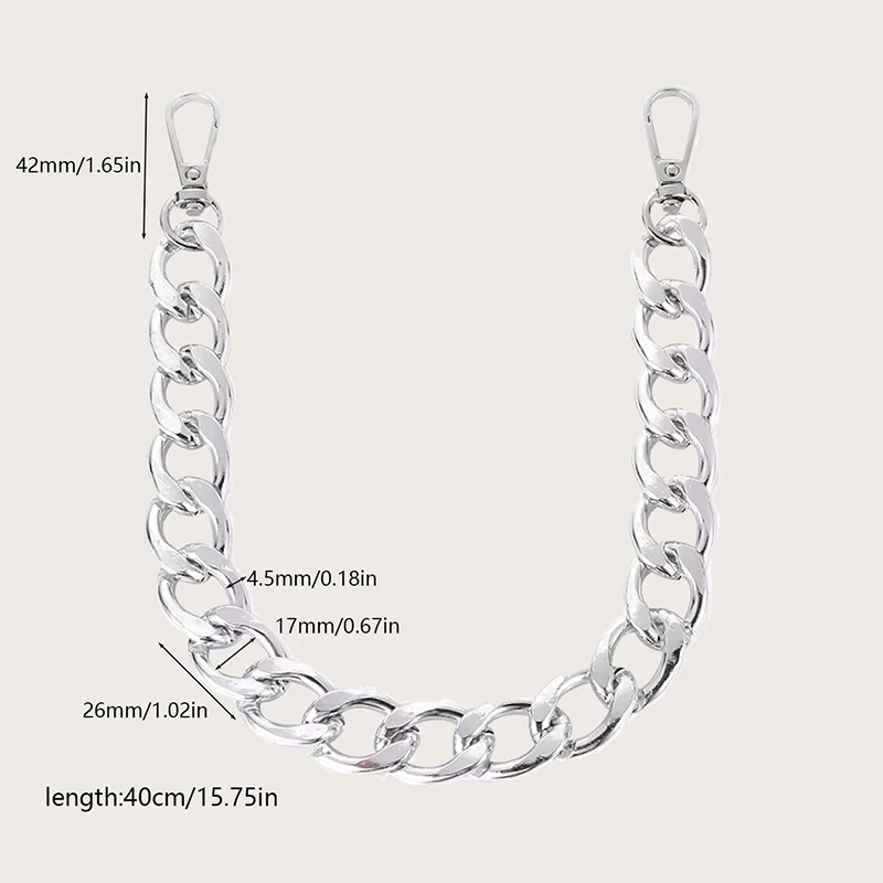 DIY 40cm Metal Thick Chain Bag Shoulder Strap Handbag Handles Bag Accessories