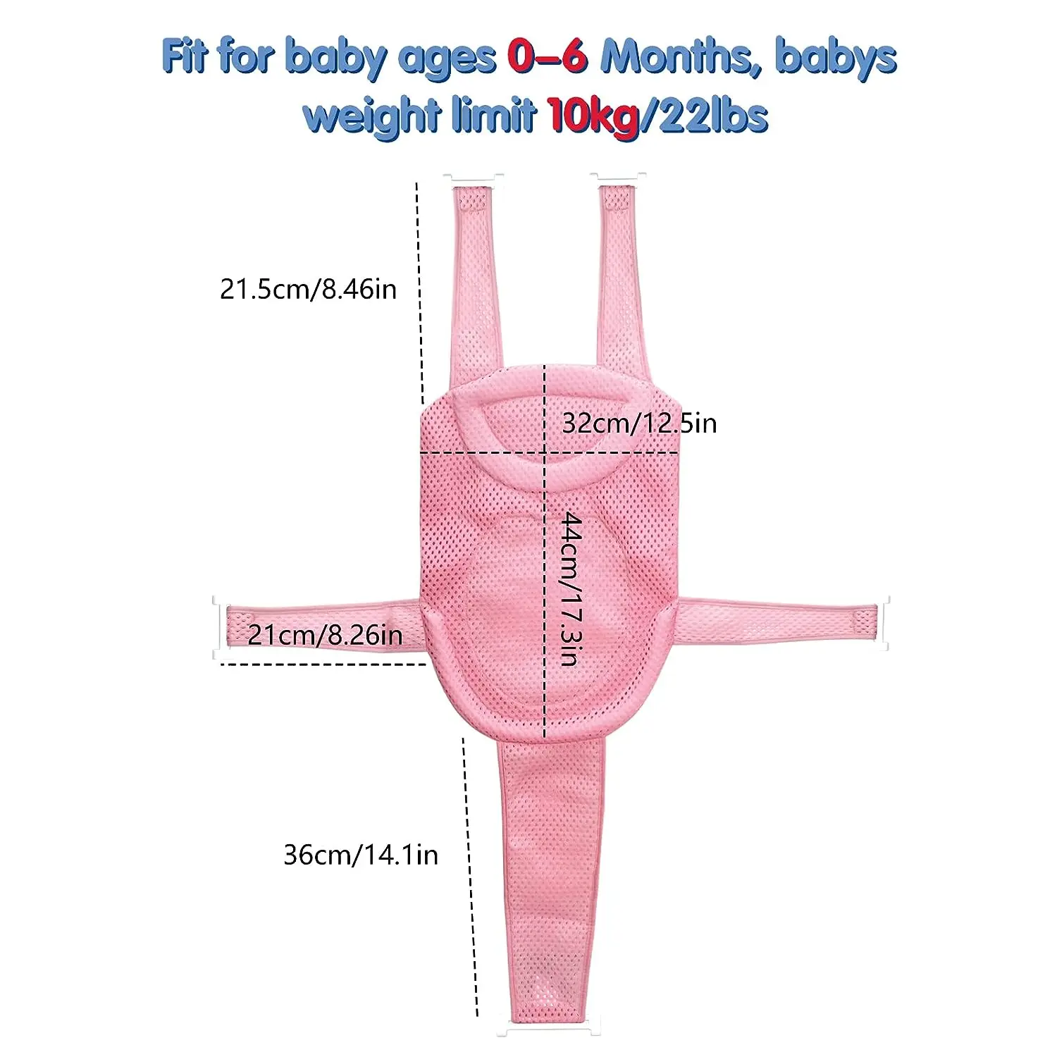 Cuscino per il bagnetto del bambino, tappetino per vasca da bagno per neonato, rete per sostenitore del bagnetto per neonati, cuscino per vasca da bagno per bambini, sedile per vasca da bagno galleggiante antiscivolo - immagine 3