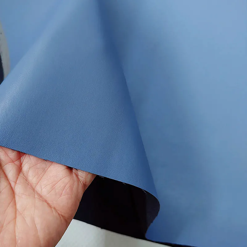 Good,Sky Blue Faux Leather Fabric,Soft,No Stretch,Synthetic Artificial PU Leather,Sewing Material,Diy Jacket Clothing,Pants,