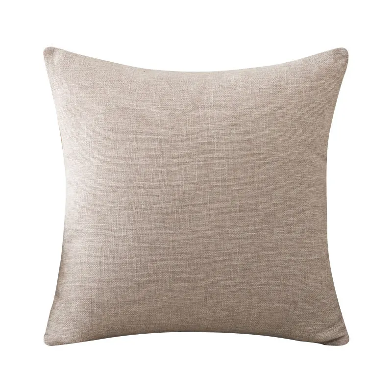 Scandinavian ins style solid colour pillow cover heavy cotton linen living room sofa cushion winter waist pillow case 5