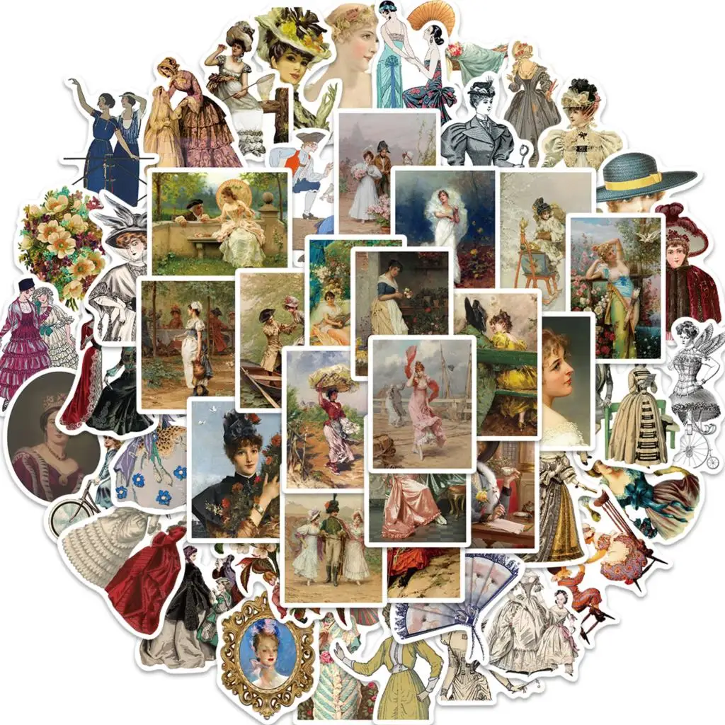 

10/52PCS Victoria Retro Europe Famous Stickers Vintage For DIY Kids Notebook Luggage Motorcycle Laptop Refrigerator Decal Toys
