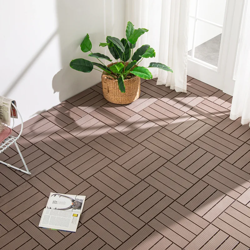 Antiseptic Garden Floor, Courtyard Landscape Flooring, DIY Fake Wood, Camping Carpet, 1.6cm Thickness, 11x1x30x30cm