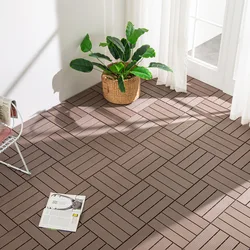 Antiseptic Garden Floor, Courtyard Landscape Flooring, DIY Fake Wood, Camping Carpet, 1.6cm Thickness, 11x1x30x30cm