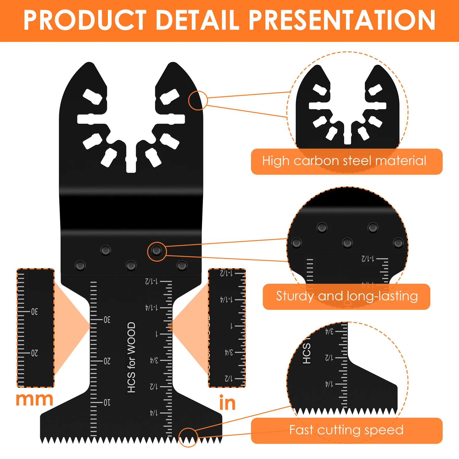 8/33Pcs Oscillating Saw Blade Set Universal Titanium Bimetal Oscillating Multitool Blades with 3 Adapters for Cutting Metal Wood