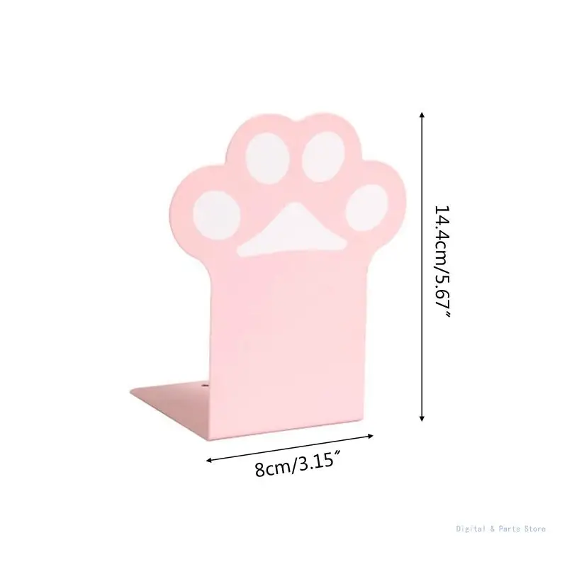 M17F 귀여운 고양이 발 책 스탠드 홀더 선반 어린이 어린이 학생을위한 데스크탑 북 엔드