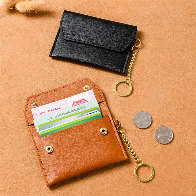 Card Holder Change Purse Keychain Mini Ultra-Slim Coin Purse