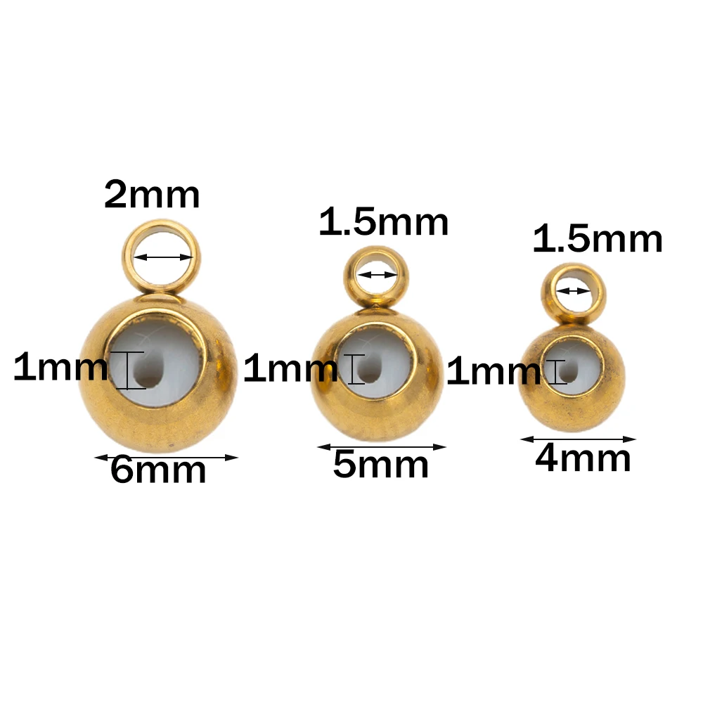 10 Stück Edelstahl-Stopperperlen, Silikon-Schiebeperlen mit Gummi-Innenseite für DIY europäische Armbänder, Halsketten und Schmuckherstellung – Detail 1