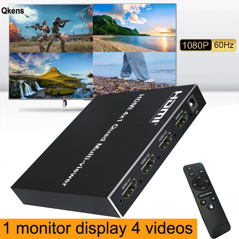1080P 60fps HDMI Quad Multi viewer 4X1 