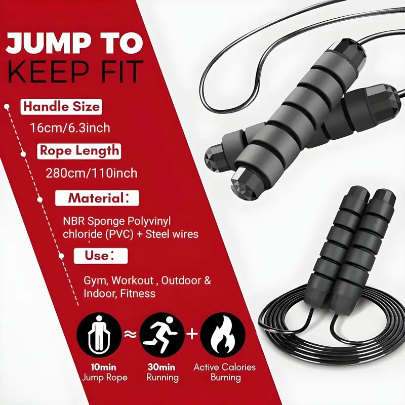 Jump Rope - Tangle-Free Rapid Speed with Ball Bearings -jump Rope for Men, Women, Kids and Adults – Home Exercise and Slim Body Adjustable Speed Jump Ropes for Fitness at Home Gym Workout - Image 5