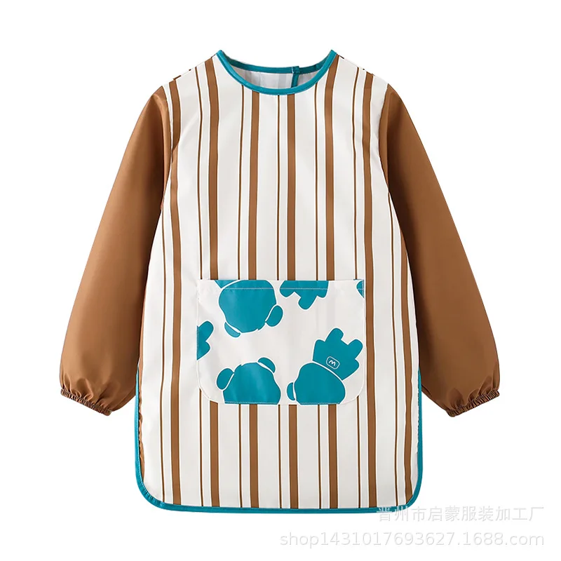 Waterproof Overall Children's Apron Baby Feeding Smock Painting Eating Coverall Anti-Mess Protective Clothing for Toddlers