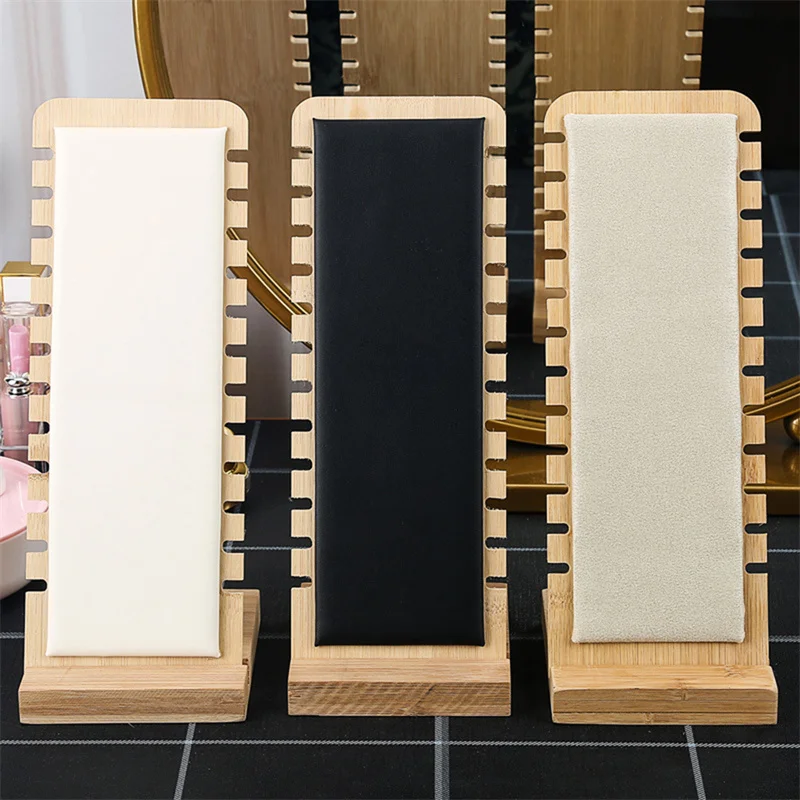 

Jewelry Display Stand Solid Color Bamboo Necklace Bracelet Wooden Storage Rack Multiple Convenient Showcase Holder Board