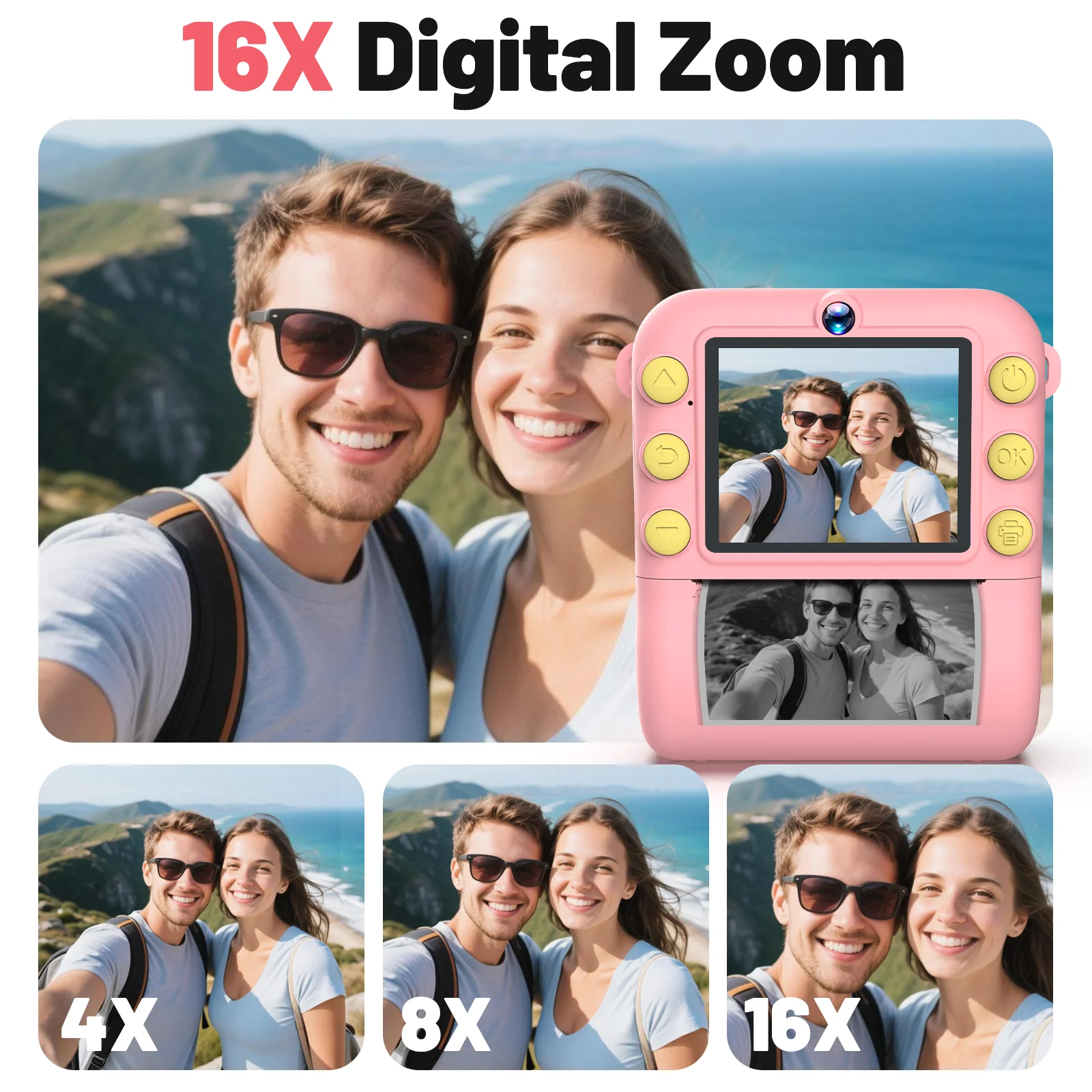 Instant Print 1080P HD Dual Lens Thermal Camera with Games