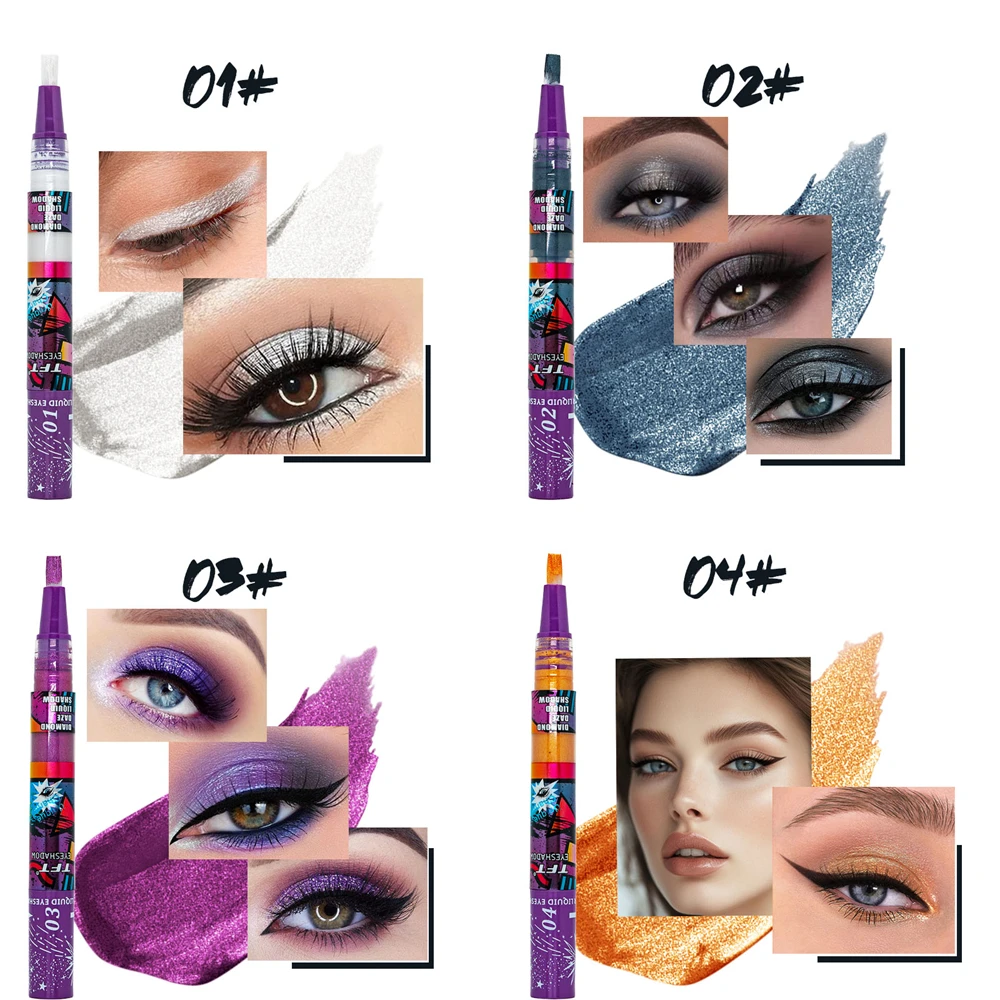 Glitzernder Lidschatten Stift Liquid Highlighter Wischfest Glanz_voghion.com