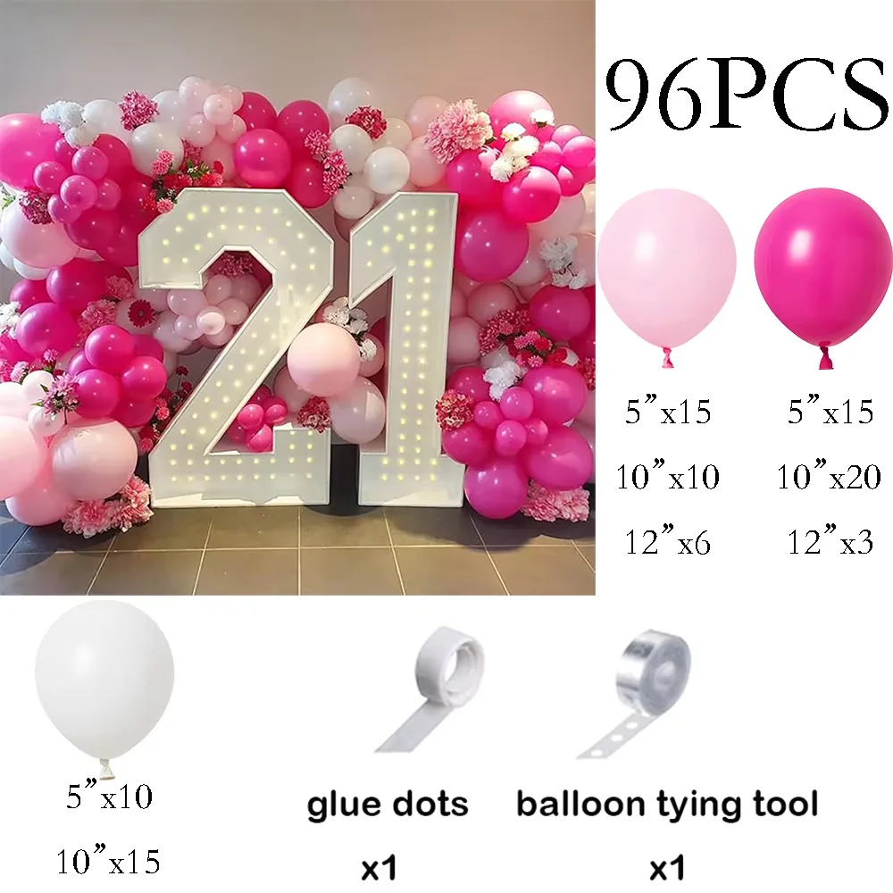 134pcs Pink Balloons Arch Kit Hot Red Rose Gold Balloon Garland Girl Princess Theme Birthday Party Baby Shower Decoration Globos