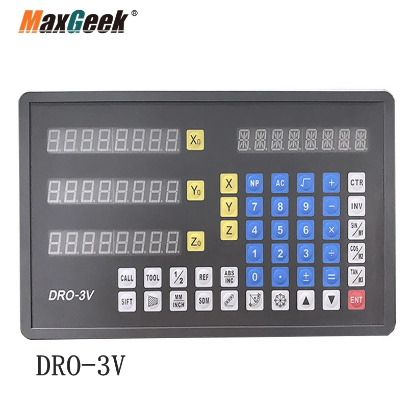 

Maxgeek DRO-3V 3 Axis Digital Readout DRO for Linear Scale Lathe Boring Milling Grinding and WEDM Machines