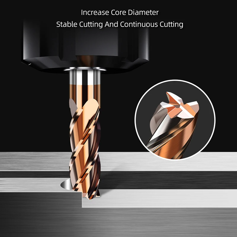 Tooleye HRC55 CNC Milling Cutter Carbide End Mill 4 Flutes Machine Cutter Tools For Metal 3 5 6 8 Shank Tungsten Steel endmills milling cutter