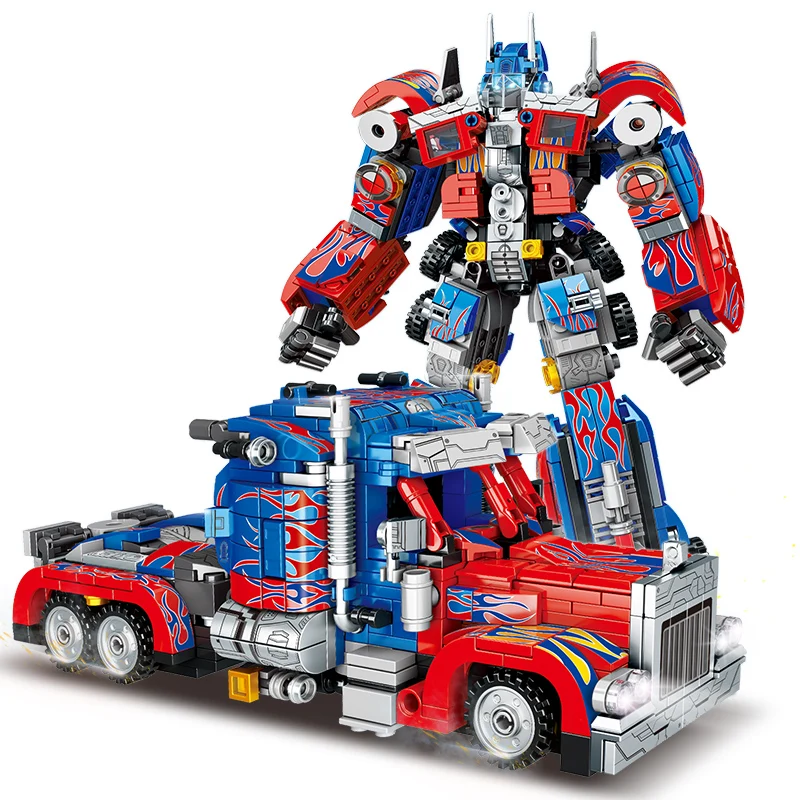 800PCS Transformation Optimus Prime Bumblebee Building Blocks 10302 Truck Sport Car Bricks Toy Gift For Kid Children 6