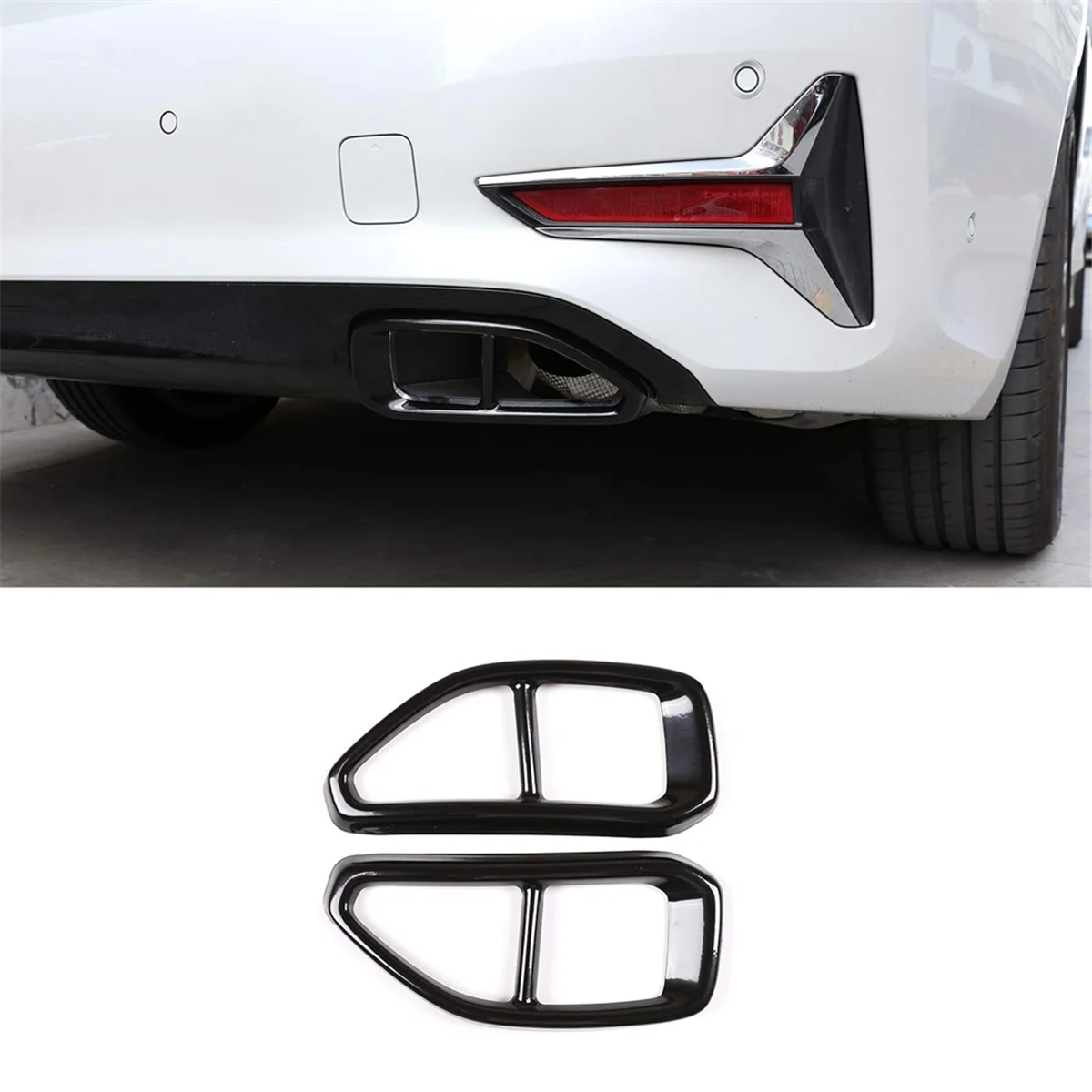Car Exhaust Muffler Pipe Tip Cover Decorative Trim for 3 Series G20 G28-Stainless Steel