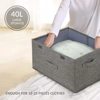 Storage Box Collapsible Linen Fabric Clothing Basket Bins Toy Box Organizer Storage Box Organizer Storage Organizer 2