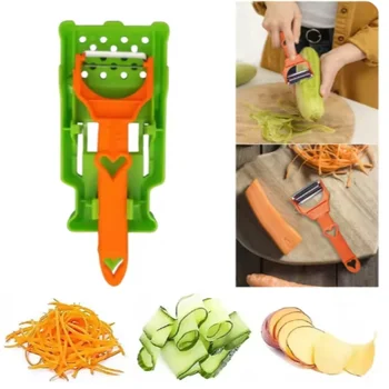 2in1 Multi Potato Peeler Portable Stainless Steel Fruit Slicer Multifunctional Vegetable Chopper Tool For Home Kitchen