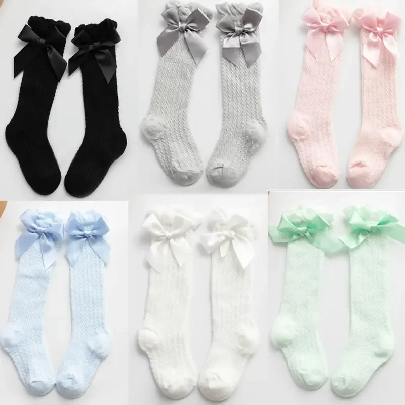 Children's Socks Mesh Bow Baby Socks Summer Thin Anti-mosquito Socks Toddler gir princess bowknet Mesh Bear Sock