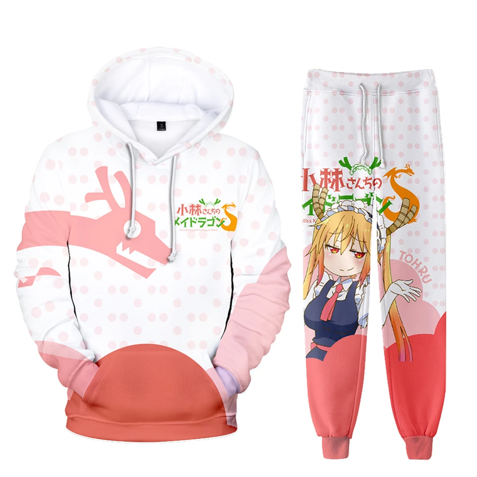Kyoto Animation Miss Kobayashi's Dragon Maid 3D Print Sweatshirt Sweatpants  Hoodies+Trousers Suit Boys/Girls 2 Piece Set Clothes| | - AliExpress