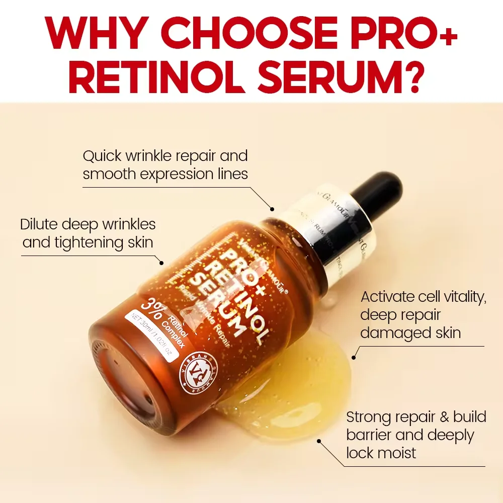 Retinol Face Serum Upgrade 3% Retinol+3X Peptide+5X Ceramide Repair Skin Firming Collagen Anti-Aging