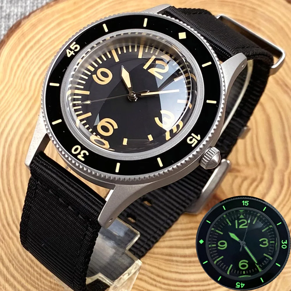 Tandorio Diver NH35A Domed Sapphire C3 Super Lume Bezel Insert Black Dial Luminous 40mm Automatic Watch Men Business Dress Clock 200m diver turtle watch men nh35a movt white dial black marker 44mm 316l automatic wristwatch 4 1 clock orange hand reloj