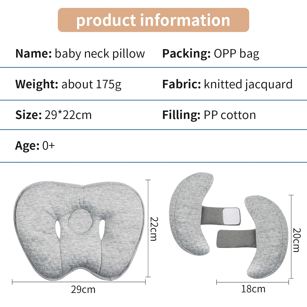 Baby Stroller Pillow Car Seat Head Fixed Neck Pillows Bend Shape Sleeping Protection Headrest Cushion Infant Anti-head Mat 6