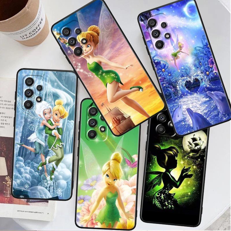 Disney Anime Tinker Bell Carino Per Samsung A53 A52 A33 A32 A51 A71 A21S A13 A73 A50 A22 A23 A03 A72 A54 A12 5G Cassa Del Telefono Nero