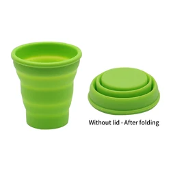 Compact 200ml Heat Resistant Silicone Folding Travel Mug (Green)