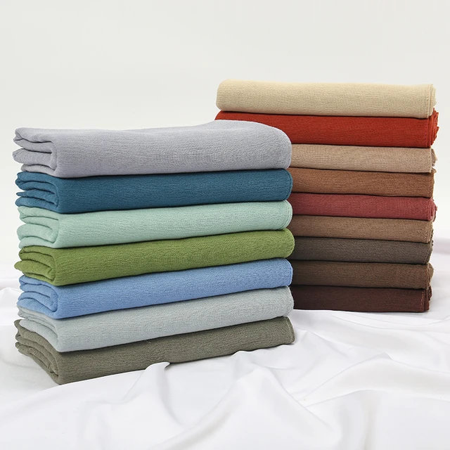 Nouveau Hijab en rayonne froissé pour femmes, écharpe musulmane, châles longs, Turban islamique solide, bandeau Heascarf, bandeau Ramandan