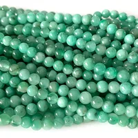 Veemake Natural Green Emerald Round Semi-precious Jewelry Stones Gemstones Beads 07910 1