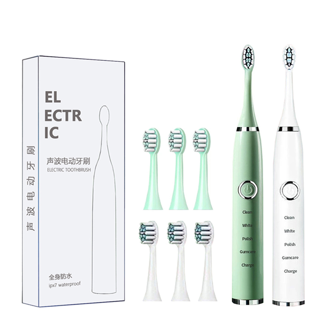 Electric Toothbrushes for Adults Kids Smart Timer Rechargeable Whitening Electric Toothbrush With Brush Heads Dropshipping