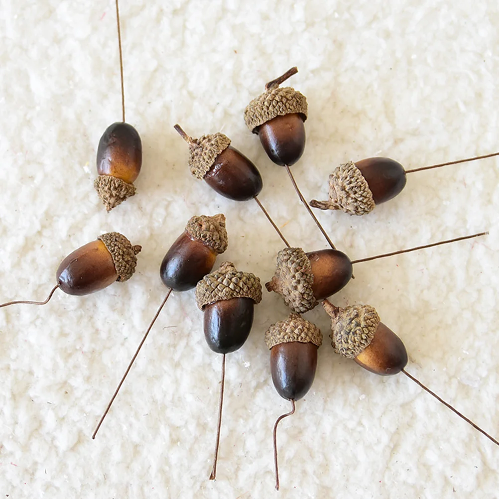 Artificial Acorns 10 Pcs Artificial Acorns Decorative naments Crafts Christmas Tree Nuts Home Garden Party Wedding Festive Supplies Artificial