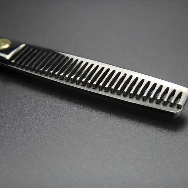 Japan 440C Titanium Qlating Barber Professional Scissors for Hairdresser 5.5 / 6.0 Cutting Thinning Black Hair Scissor Shears 6