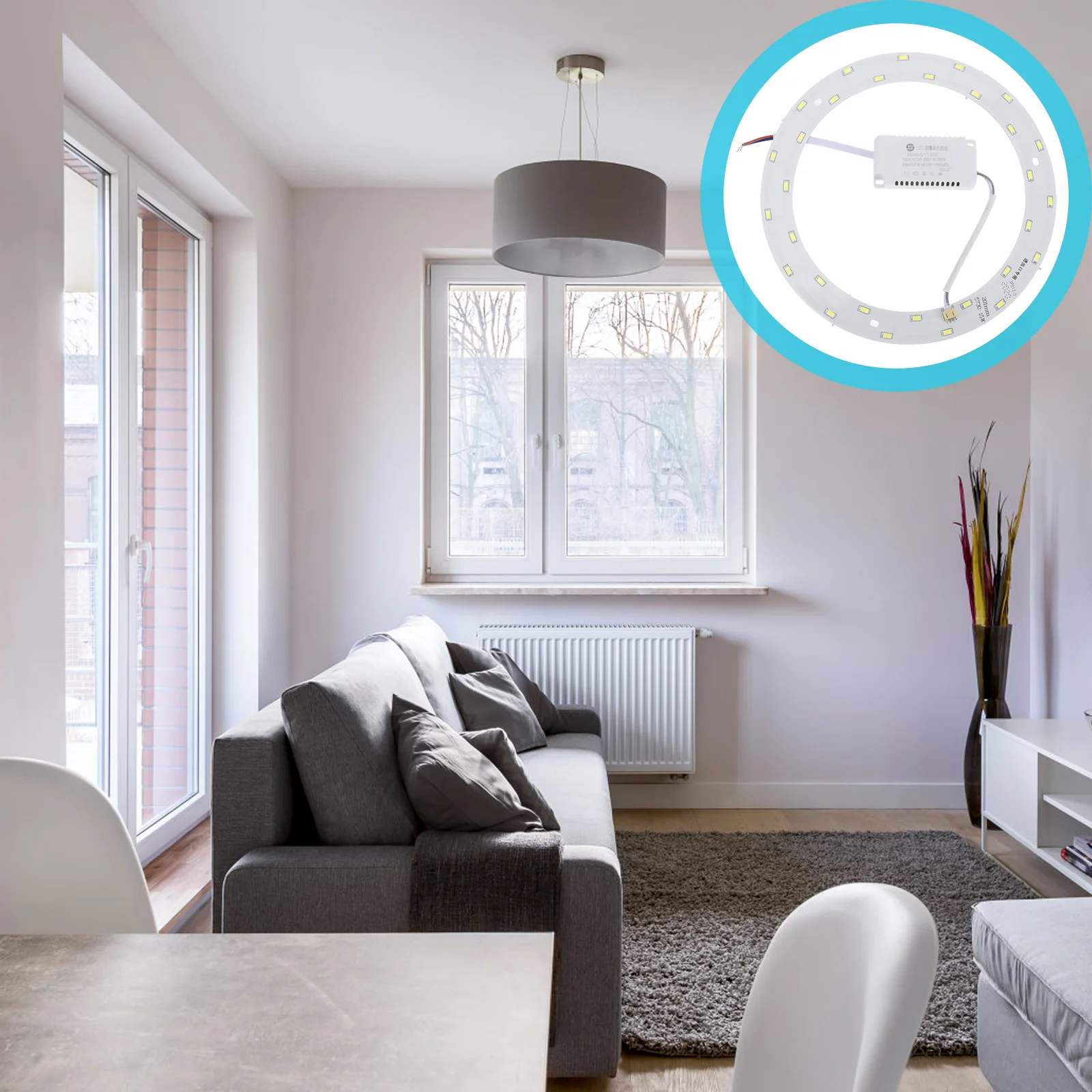 

15W 220V-240V SMD 5730 30-LED Magnetic Circular LED Panel Bar Lamp LED Ceiling Light (Pure White Light)